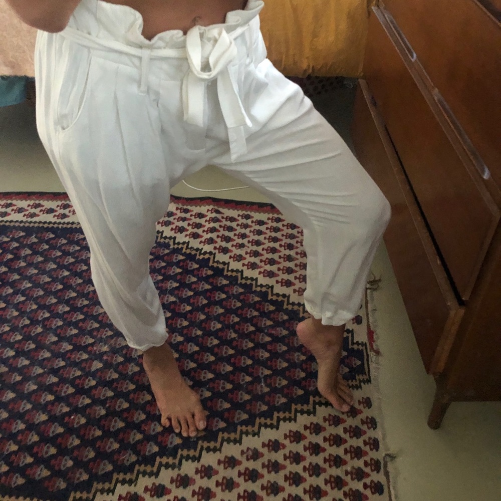 High waisted boho capris